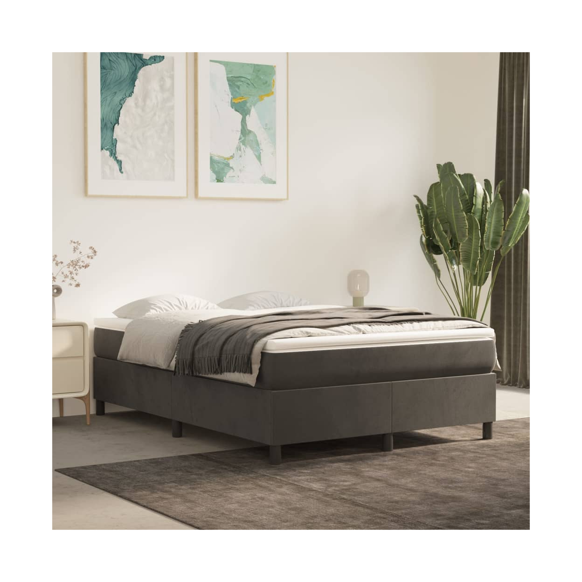 vidaXL Box Spring Bed Frame Light Grey Twin Velvet (US Only) - from vidaXL