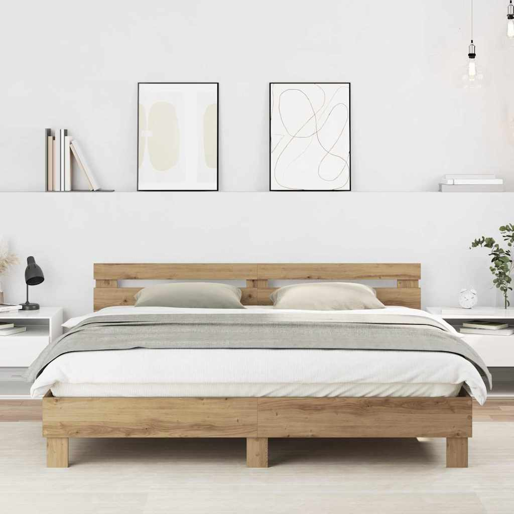 vidaXL Bed Frame Old Wood 203 x 95 x 70 cm Engineered Wood - from vidaXL