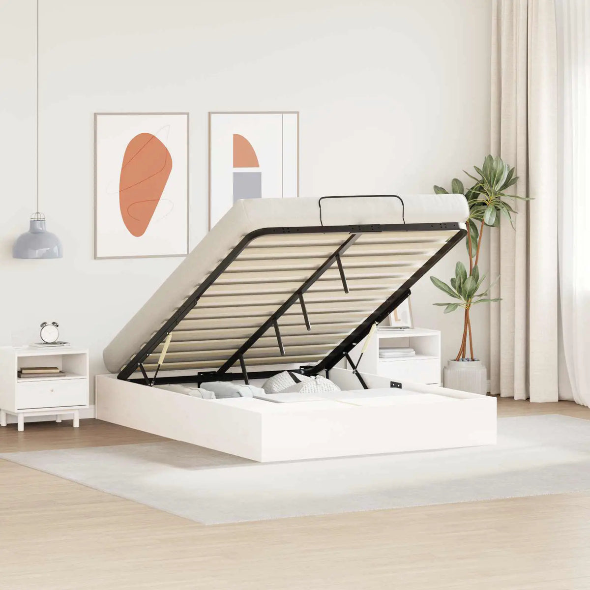 vidaXL Ottoman Bed Frame with Storage Natural 70 x 190 cm - from vidaXL
