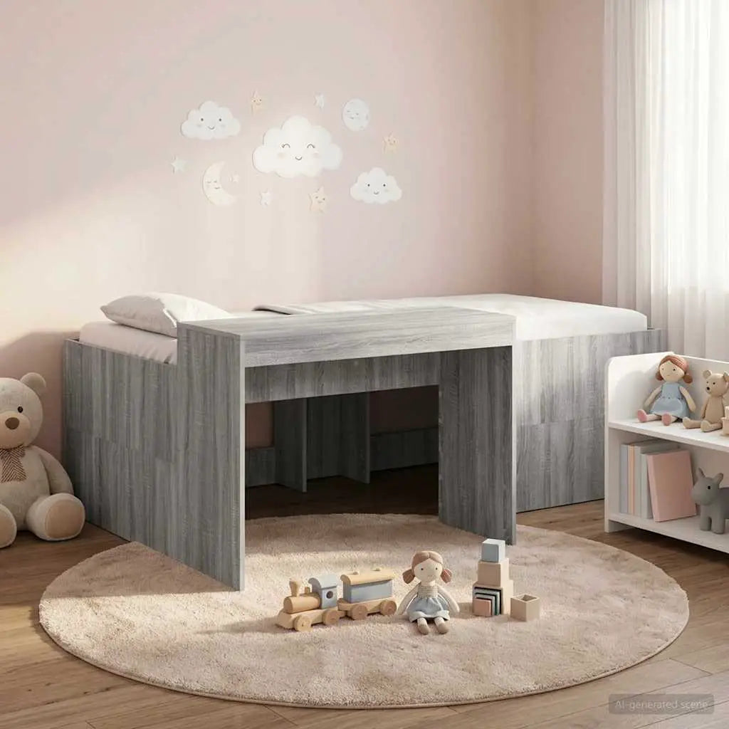 vidaXL Kids'High Bed Frame with Desk White 80 x 200 cm - from vidaXL