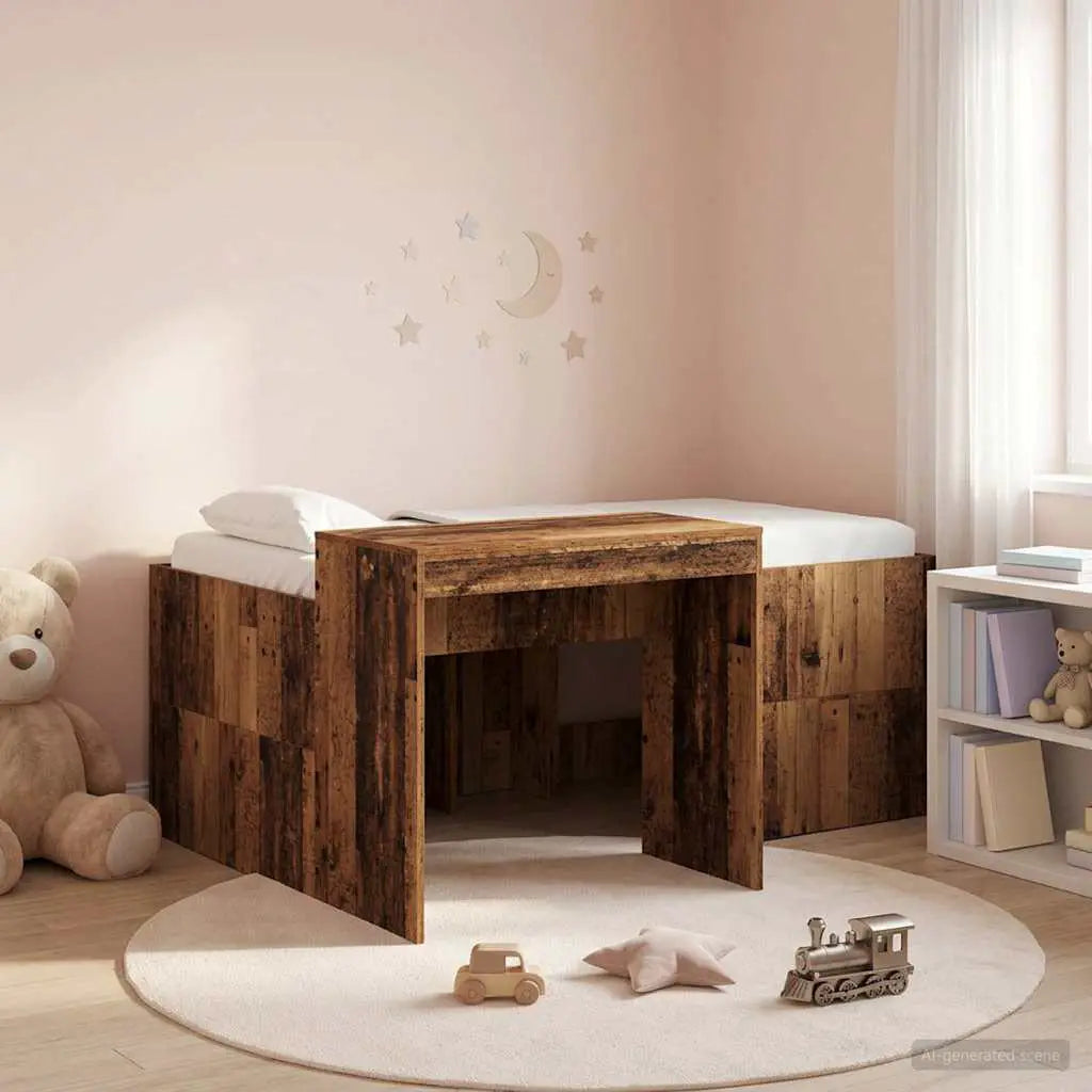 vidaXL Kids'High Bed Frame with Desk White 80 x 200 cm - from vidaXL