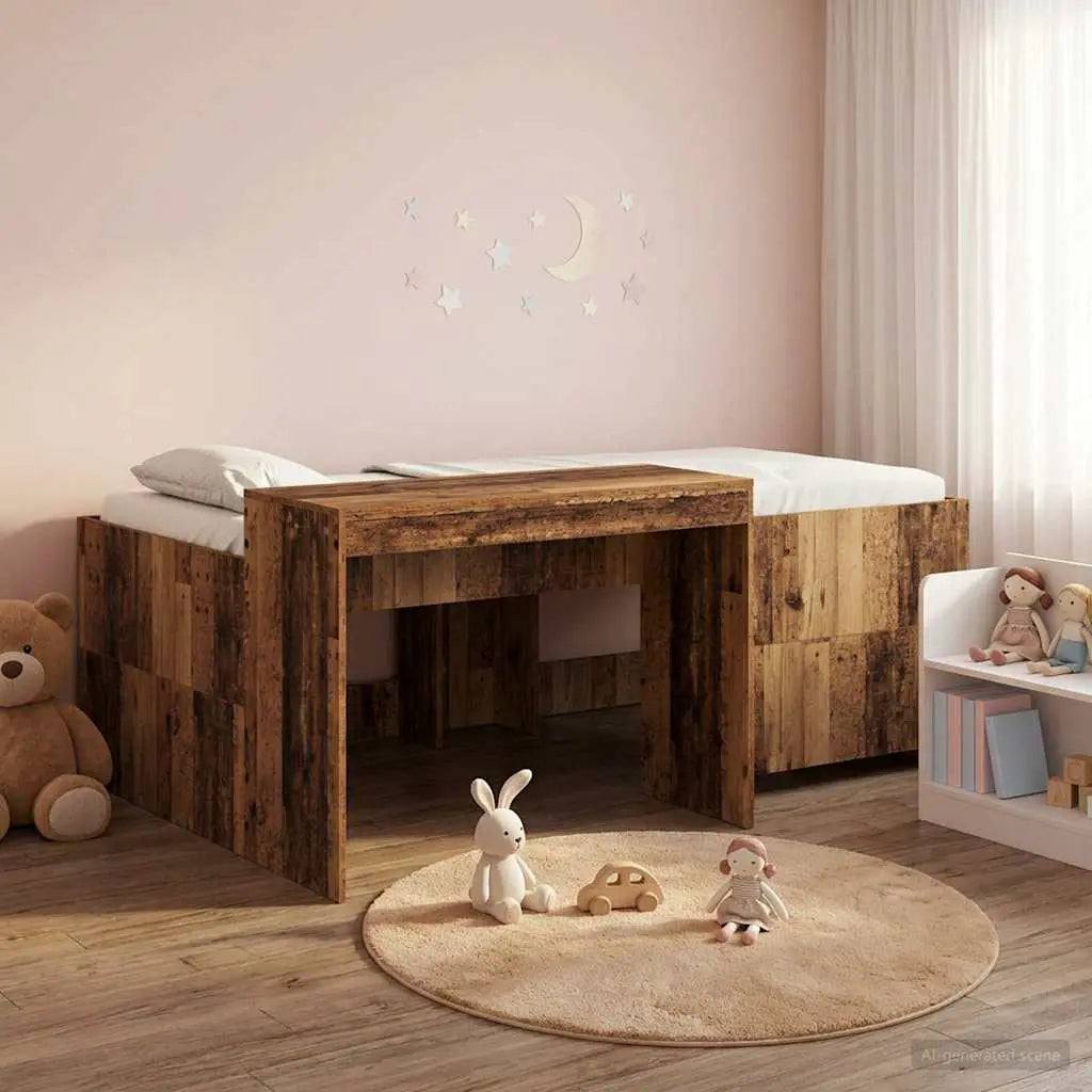 vidaXL Kids'High Bed Frame with Desk White 80 x 200 cm - from vidaXL