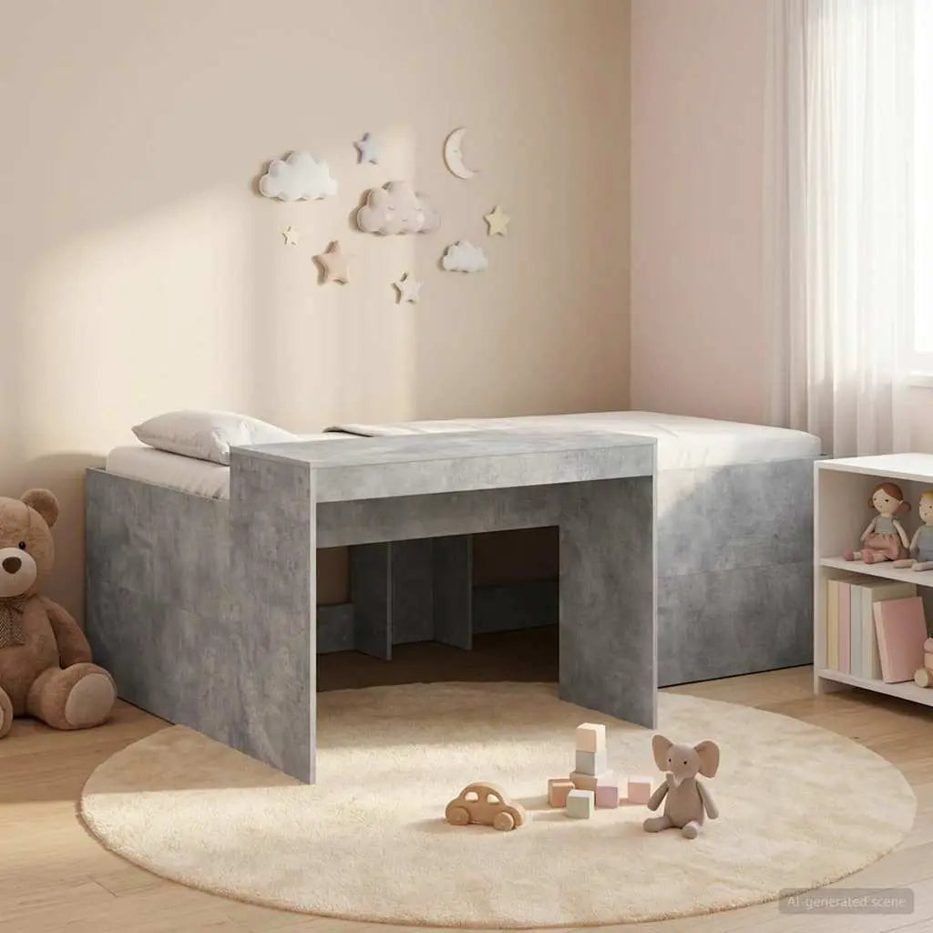 vidaXL Kids'High Bed Frame with Desk White 80 x 200 cm - from vidaXL