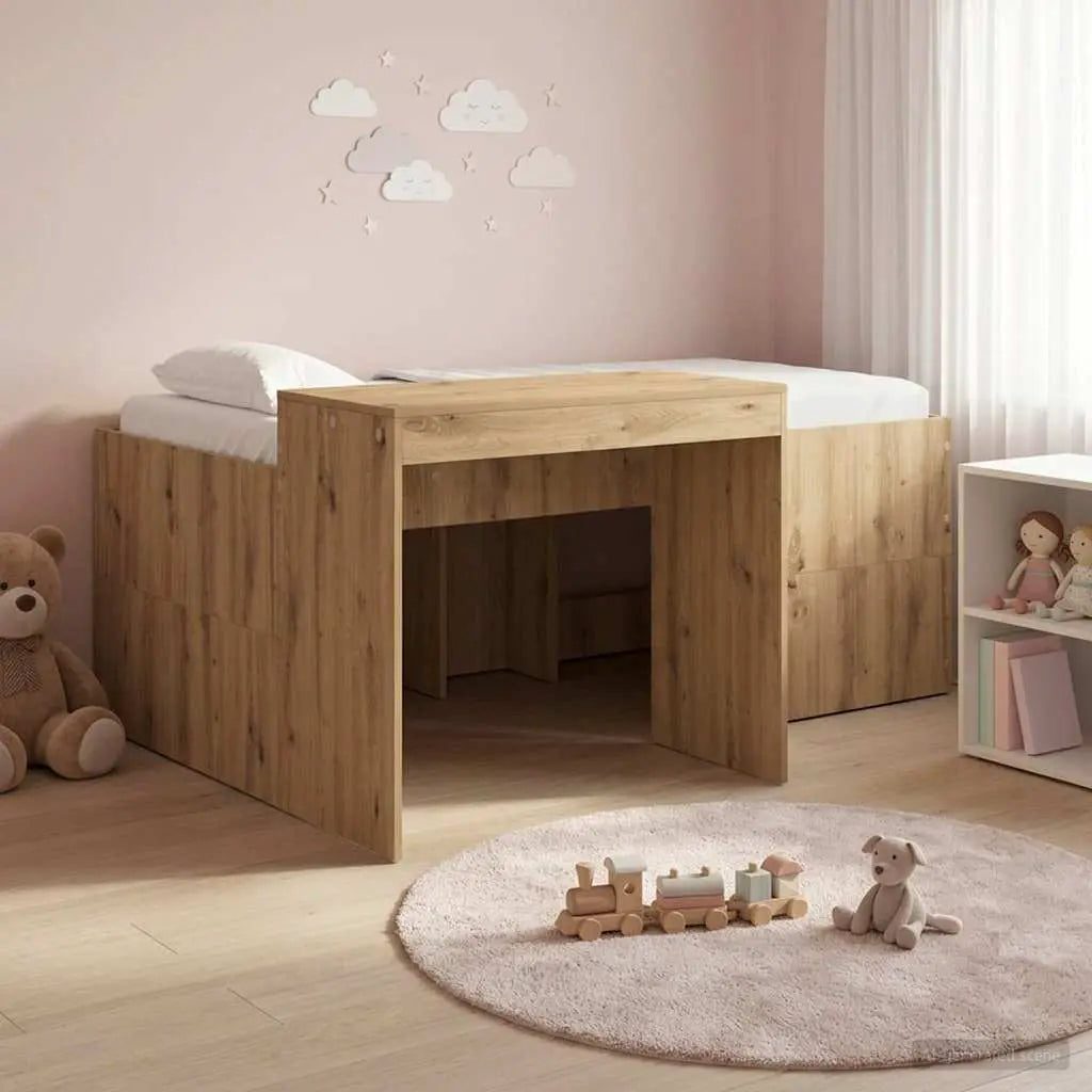 vidaXL Kids'High Bed Frame with Desk White 80 x 200 cm - from vidaXL