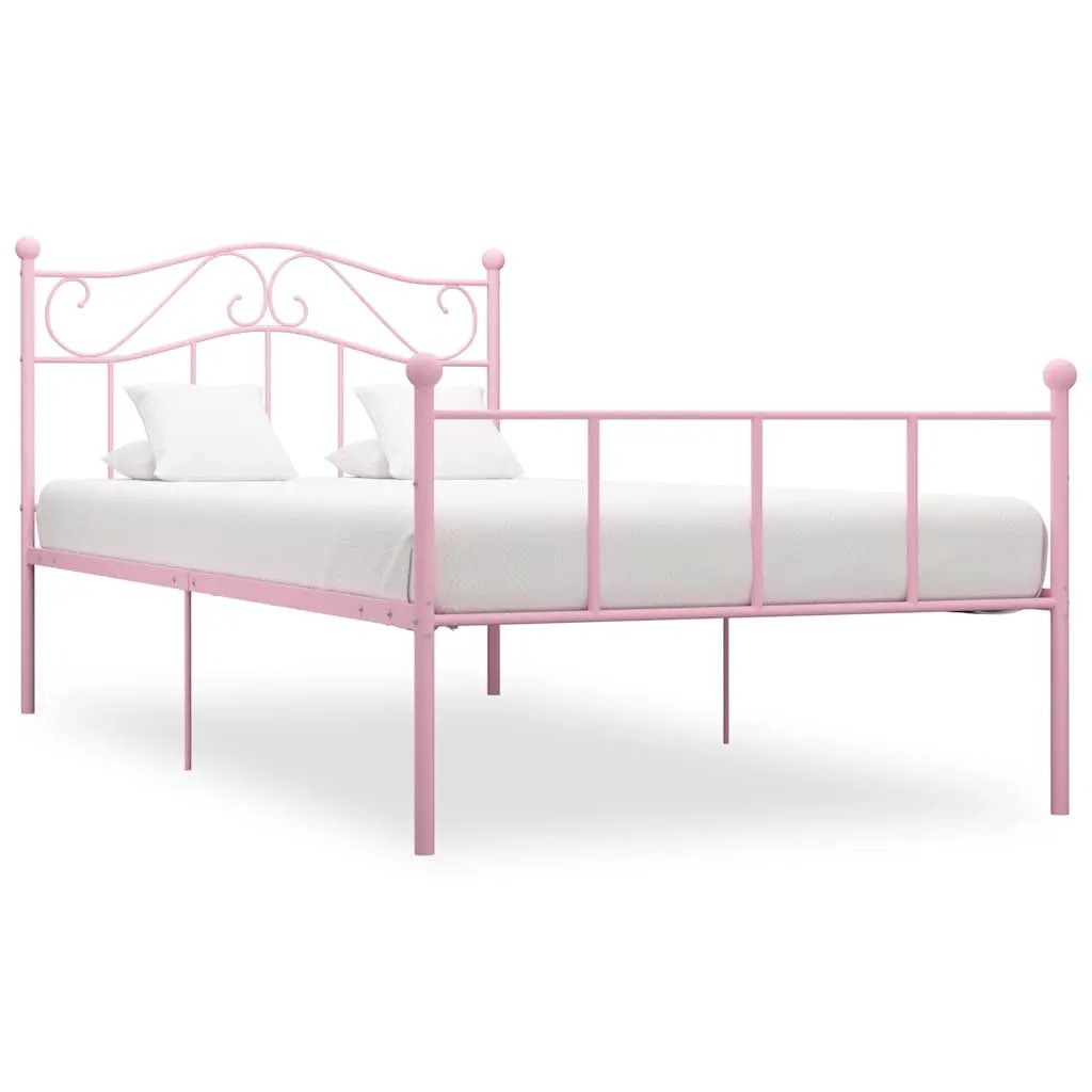 vidaXL Bed Frame | White | Metal | Single | Durable | Bed Frame | Rectangular - from vidaXL