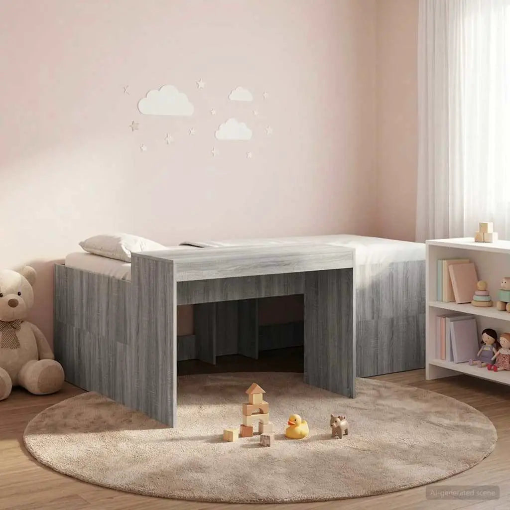 vidaXL Kids'High Bed Frame with Desk White 80 x 200 cm - from vidaXL