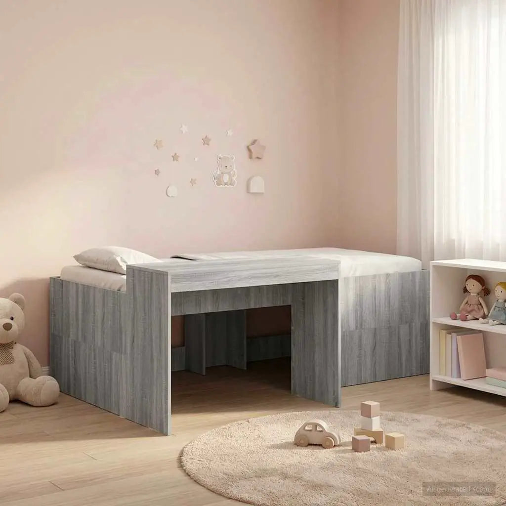 vidaXL Kids'High Bed Frame with Desk White 80 x 200 cm - from vidaXL