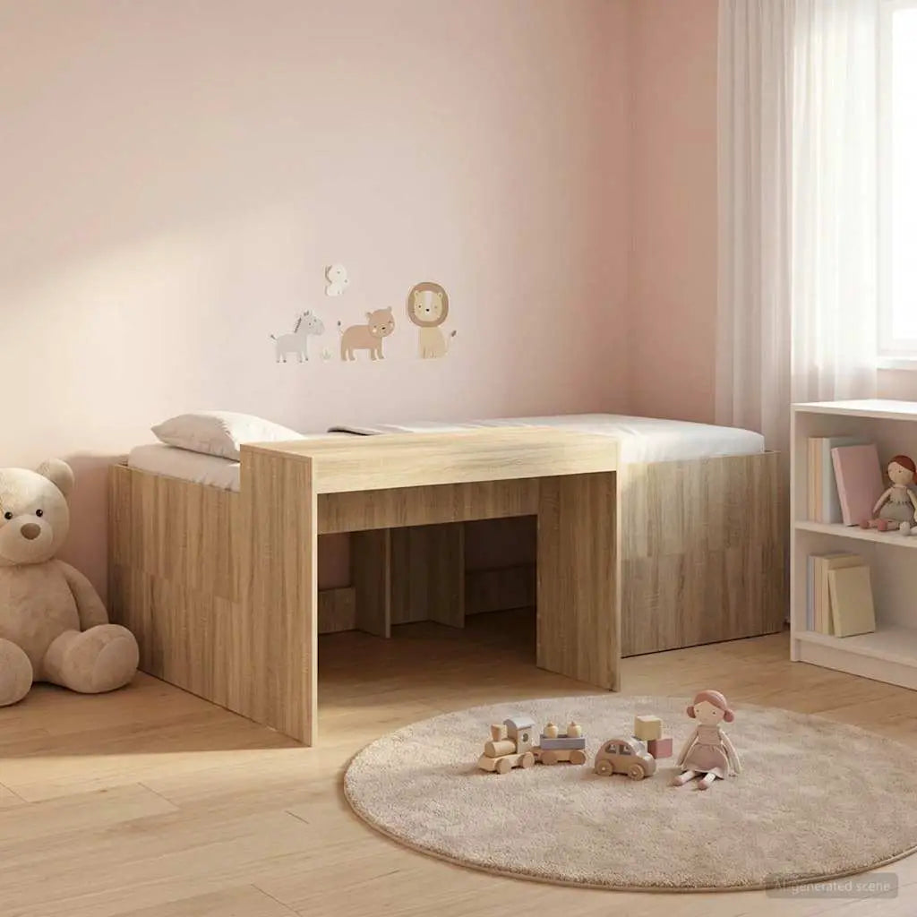 vidaXL Kids'High Bed Frame with Desk White 80 x 200 cm - from vidaXL