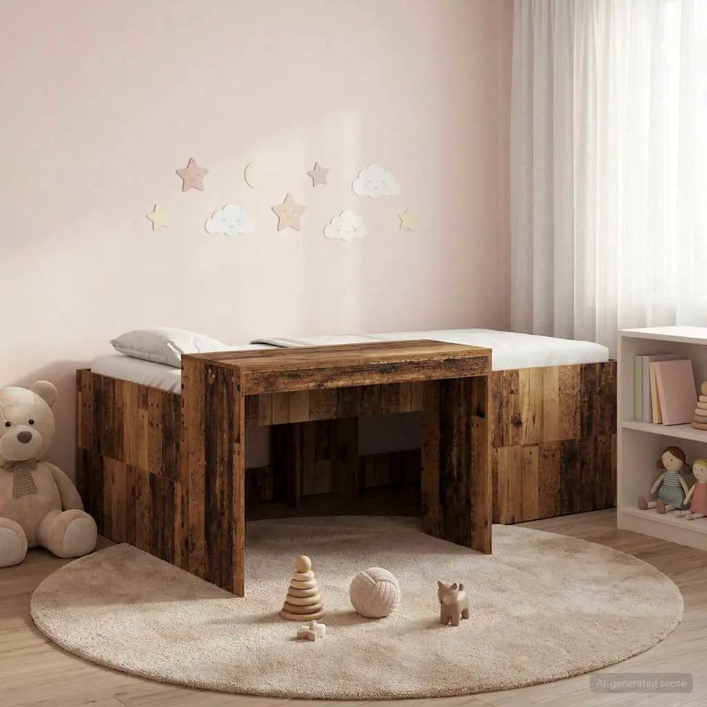 vidaXL Kids'High Bed Frame with Desk White 80 x 200 cm - from vidaXL