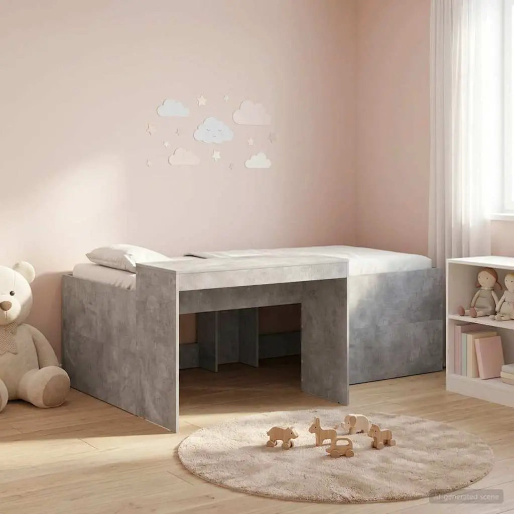 vidaXL Kids'High Bed Frame with Desk White 80 x 200 cm - from vidaXL