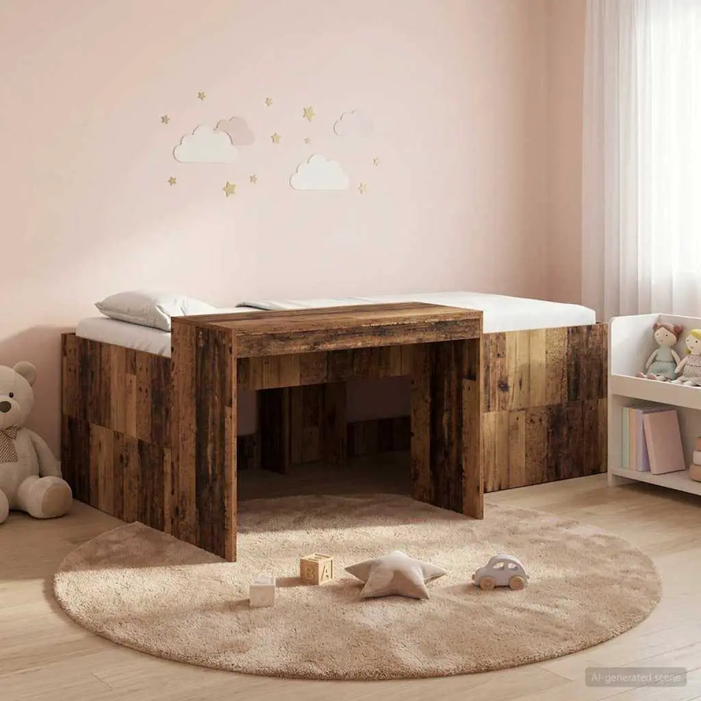 vidaXL Kids'High Bed Frame with Desk White 80 x 200 cm - from vidaXL