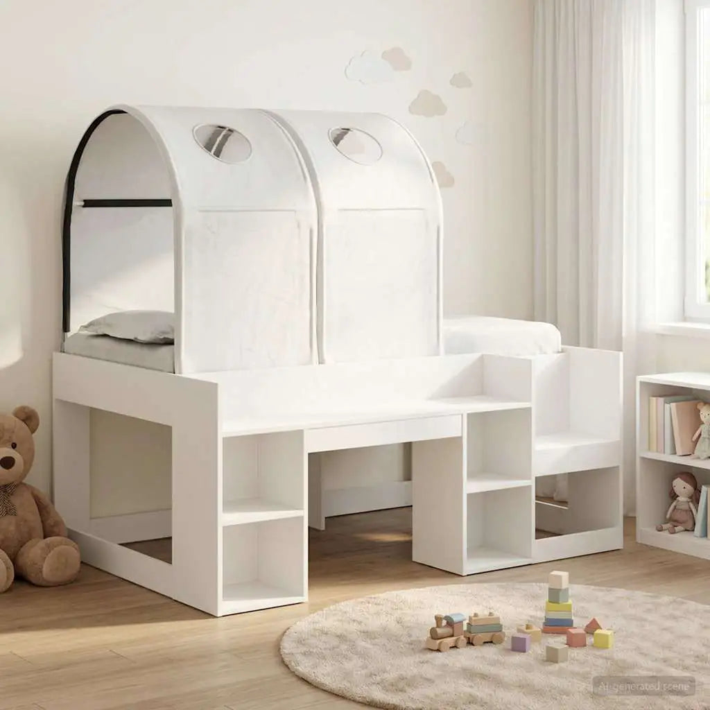 vidaXL Bed with Tunnel 4 pcs White and Light Blue Engineered Wood - from vidaXL