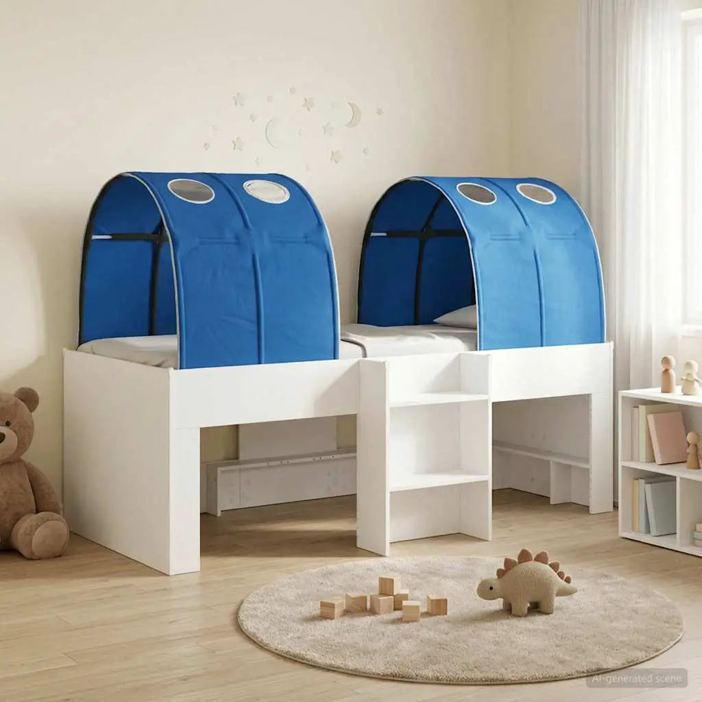 vidaXL Bed with Tunnel 4 pcs White and Light Blue Engineered Wood - from vidaXL