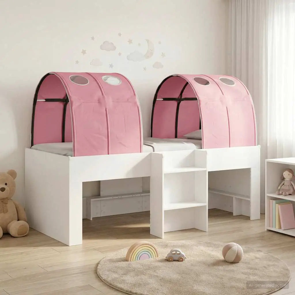vidaXL Bed with Tunnel 4 pcs White and Light Blue Engineered Wood - from vidaXL