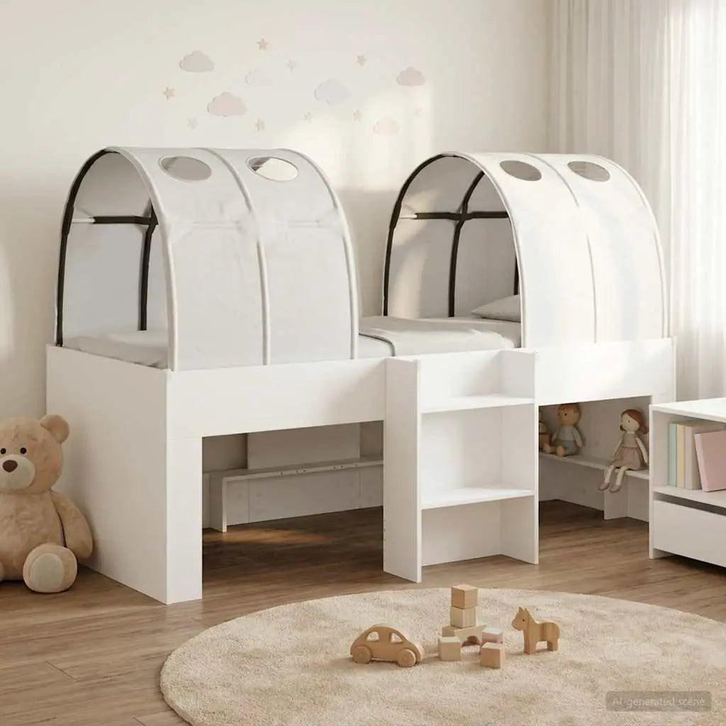 vidaXL Bed with Tunnel 4 pcs White and Light Blue Engineered Wood - from vidaXL