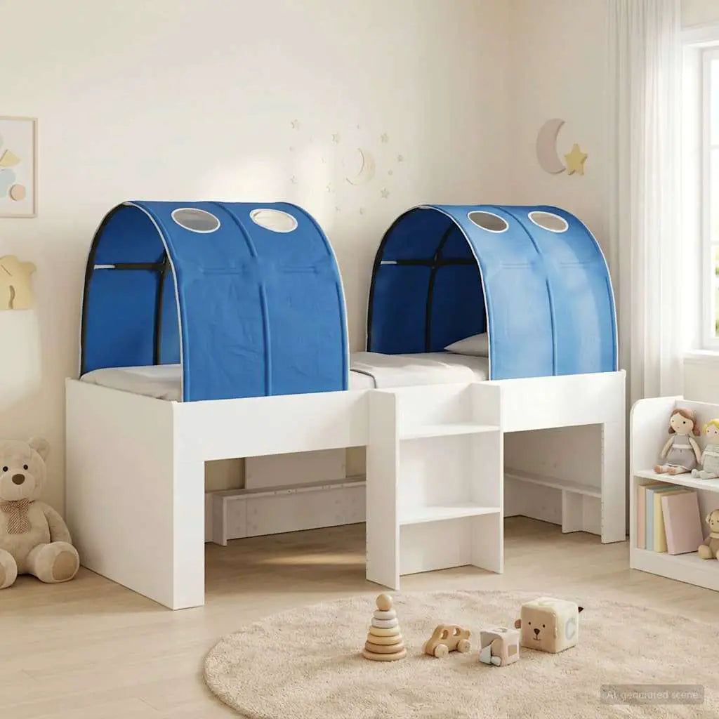 vidaXL Bed with Tunnel 4 pcs White and Light Blue Engineered Wood - from vidaXL