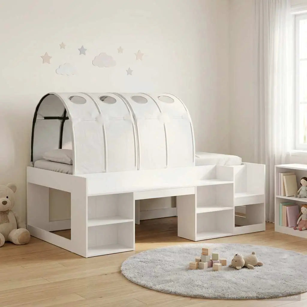 vidaXL Bed with Tunnel 4 pcs White and Light Blue Engineered Wood - from vidaXL