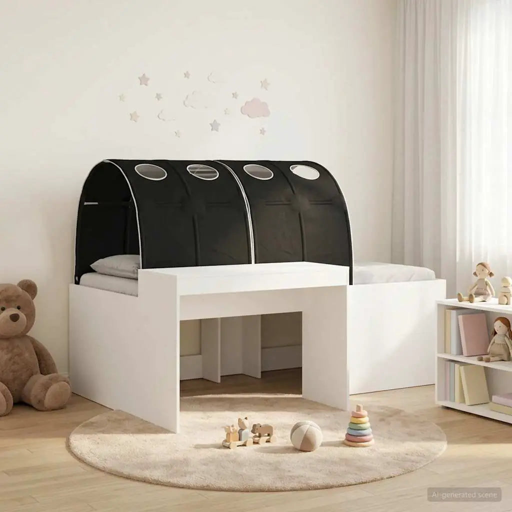 vidaXL Bed Frame with Tunnel with Shelf 3 pcs White and Light Blue - from vidaXL
