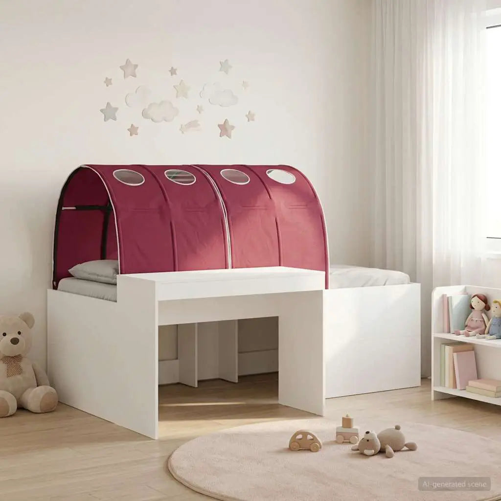 vidaXL Kids'High Bed Frame with Desk White and Light Blue - from vidaXL