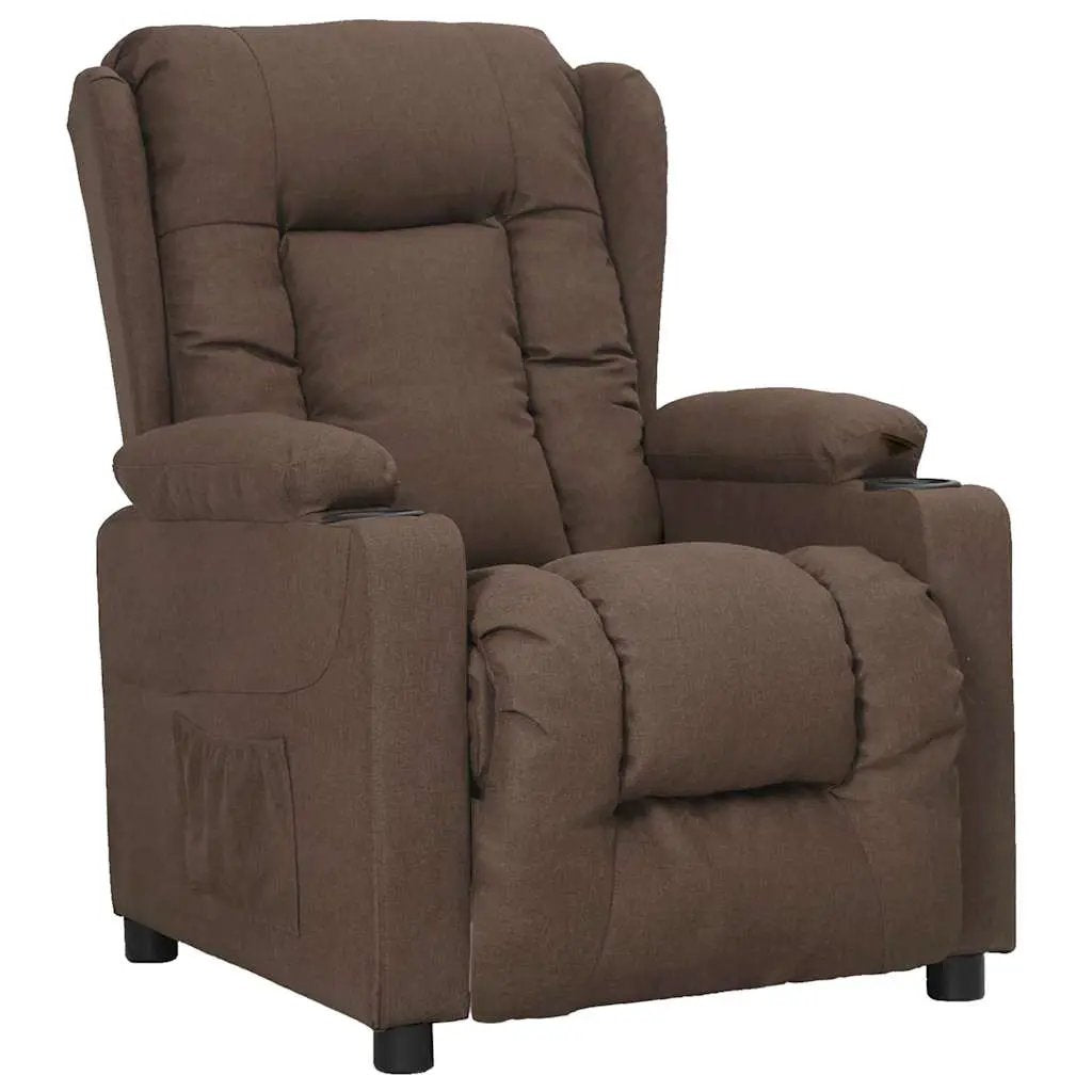 vidaXL Recliner Chair Brown Fabric - from vidaXL