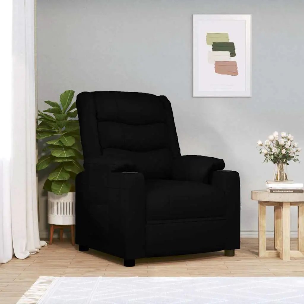 vidaXL Recliner Chair Black Faux Leather - from vidaXL