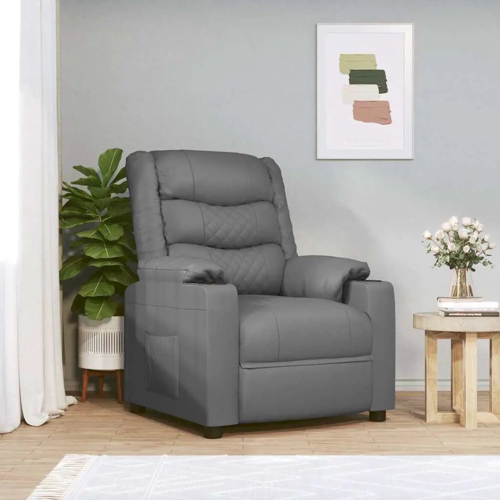 vidaXL Recliner Chair Black Faux Leather - from vidaXL