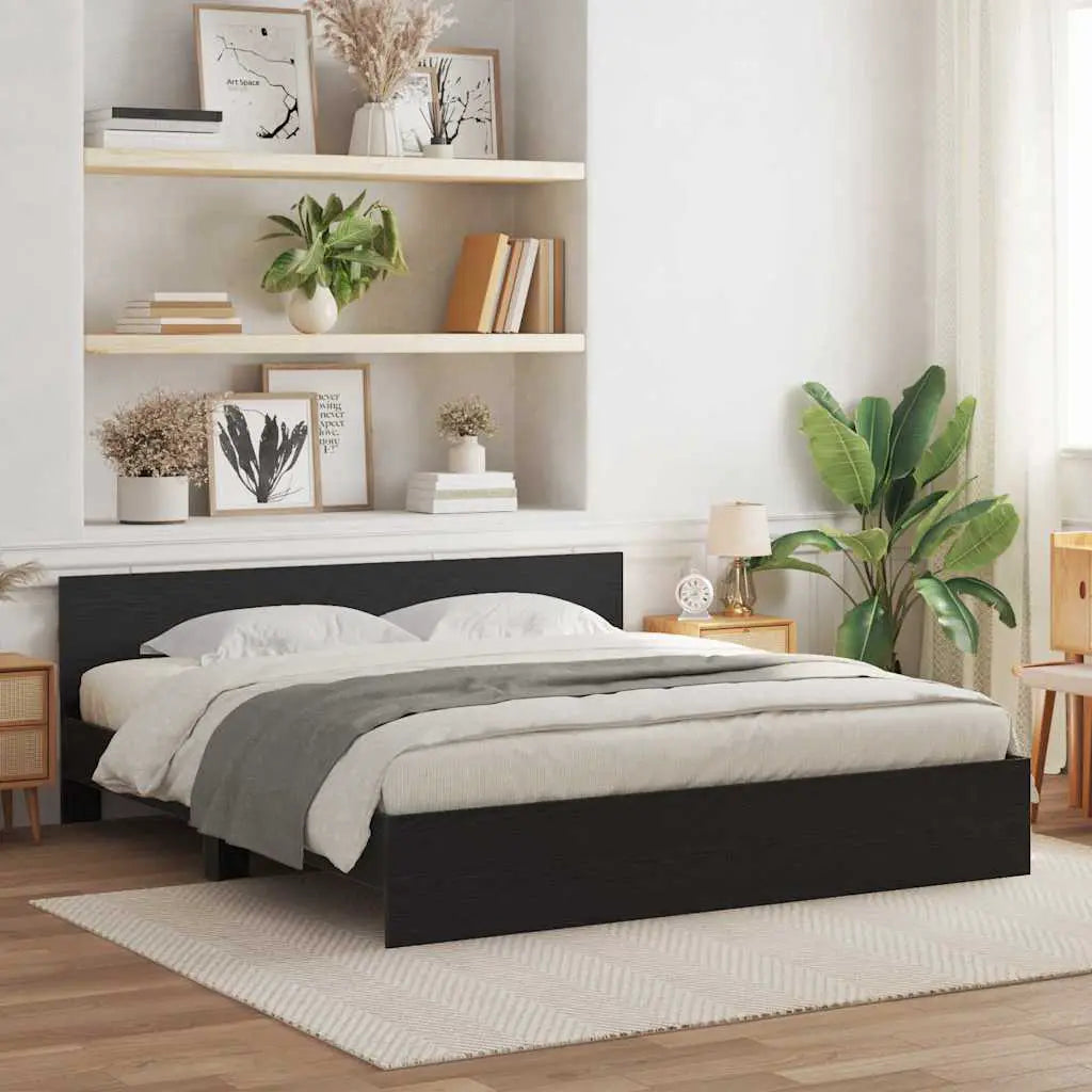 vidaXL Bed Frame with Headboard Old Wood 90 x 200 cm Engineered Wood - from vidaXL
