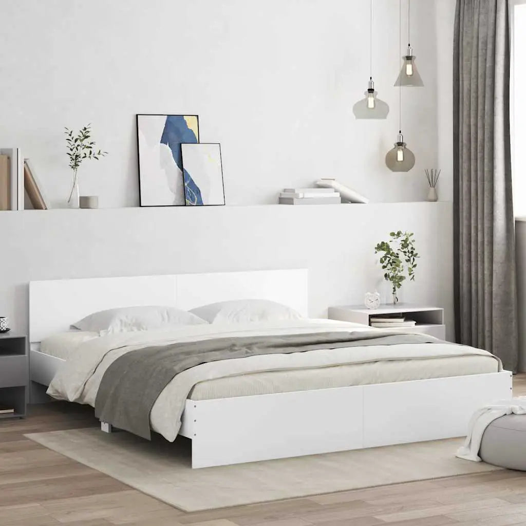vidaXL Bed Frame with Headboard Old Wood 90 x 200 cm Engineered Wood - from vidaXL