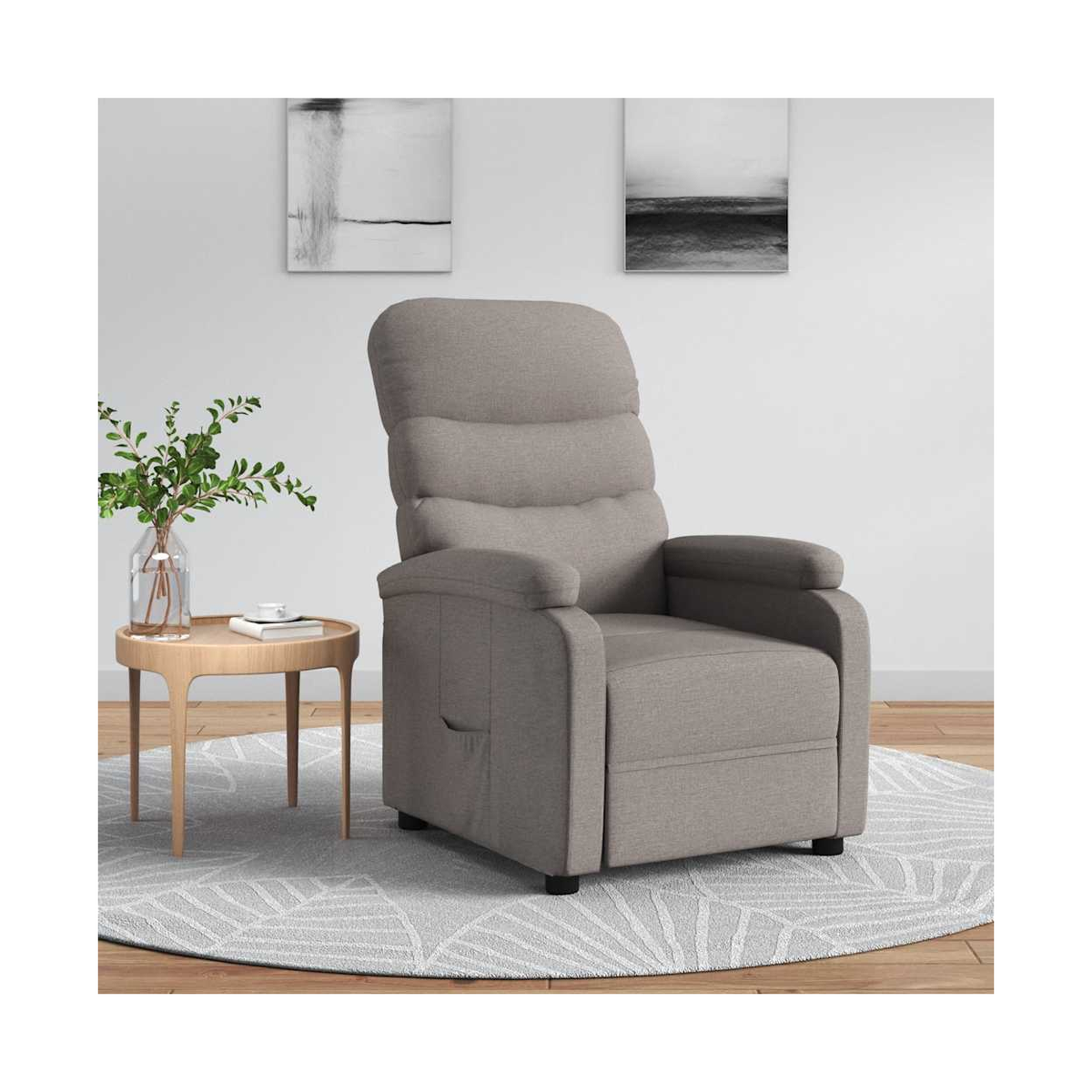 vidaXL Recliner Chair Dark Grey Fabric - from vidaXL