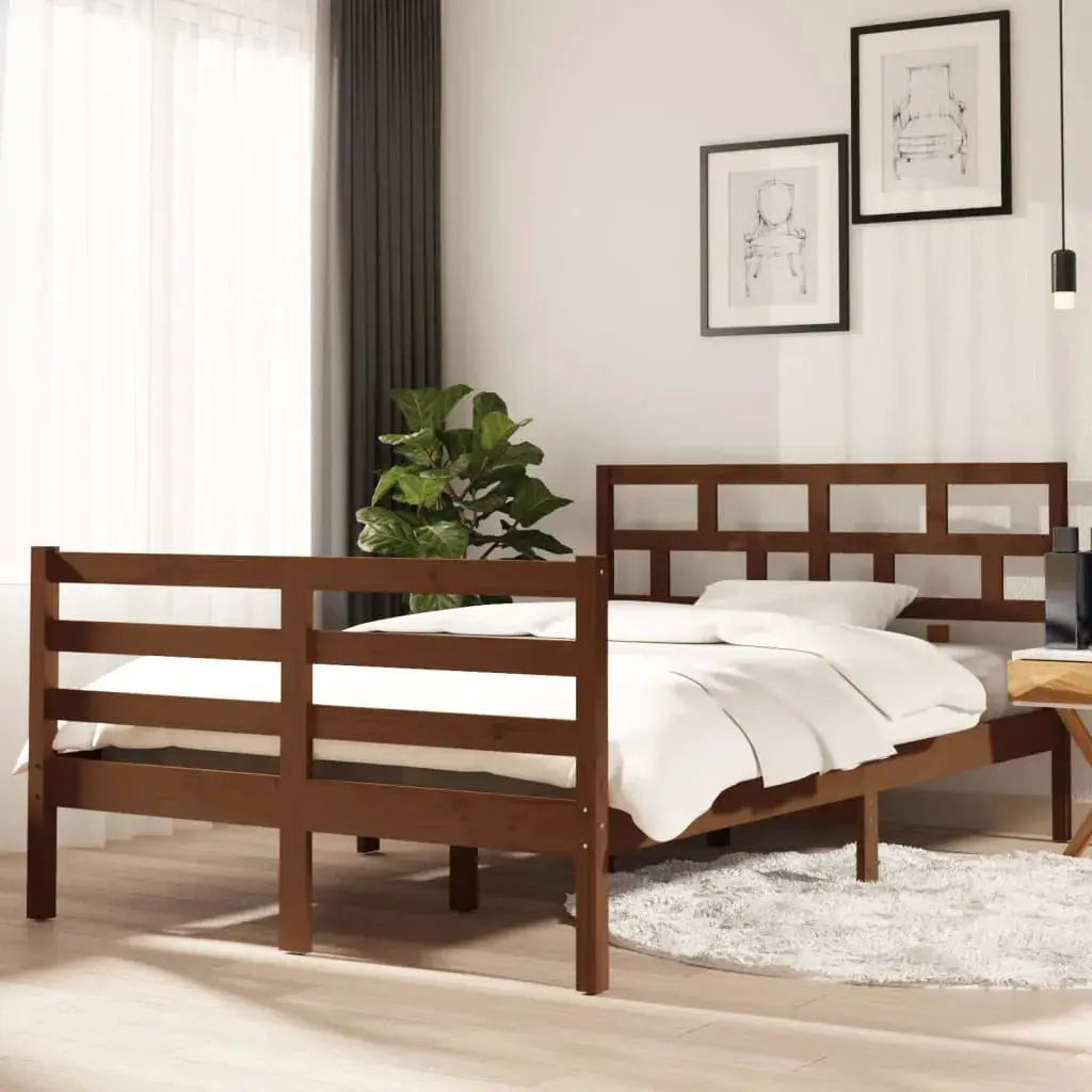 vidaXL Bed Frame | Natural wood | Solid pine wood | Single | Durable | Bed Frame - from vidaXL
