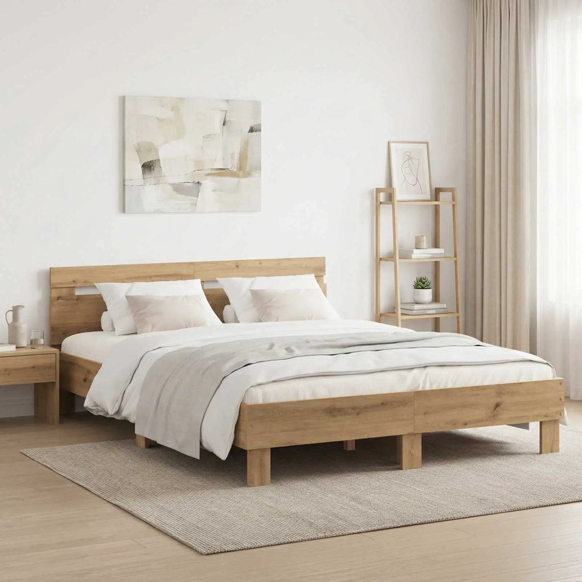 vidaXL Bed Frame Old Wood 203 x 95 x 70 cm Engineered Wood - from vidaXL