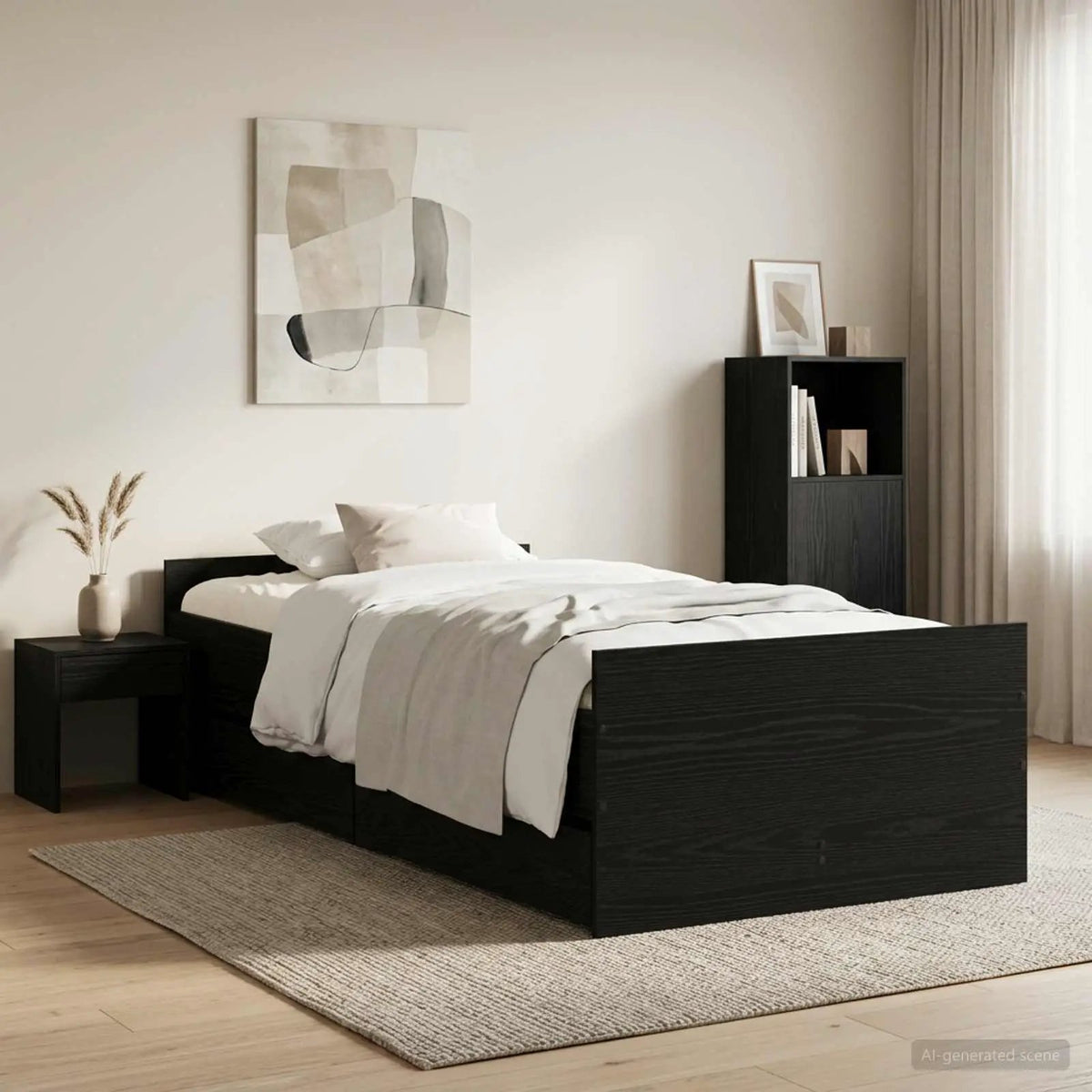 vidaXL Bed Frame | White | Engineered wood | Single | Bed Frame | Rectangular - from vidaXL