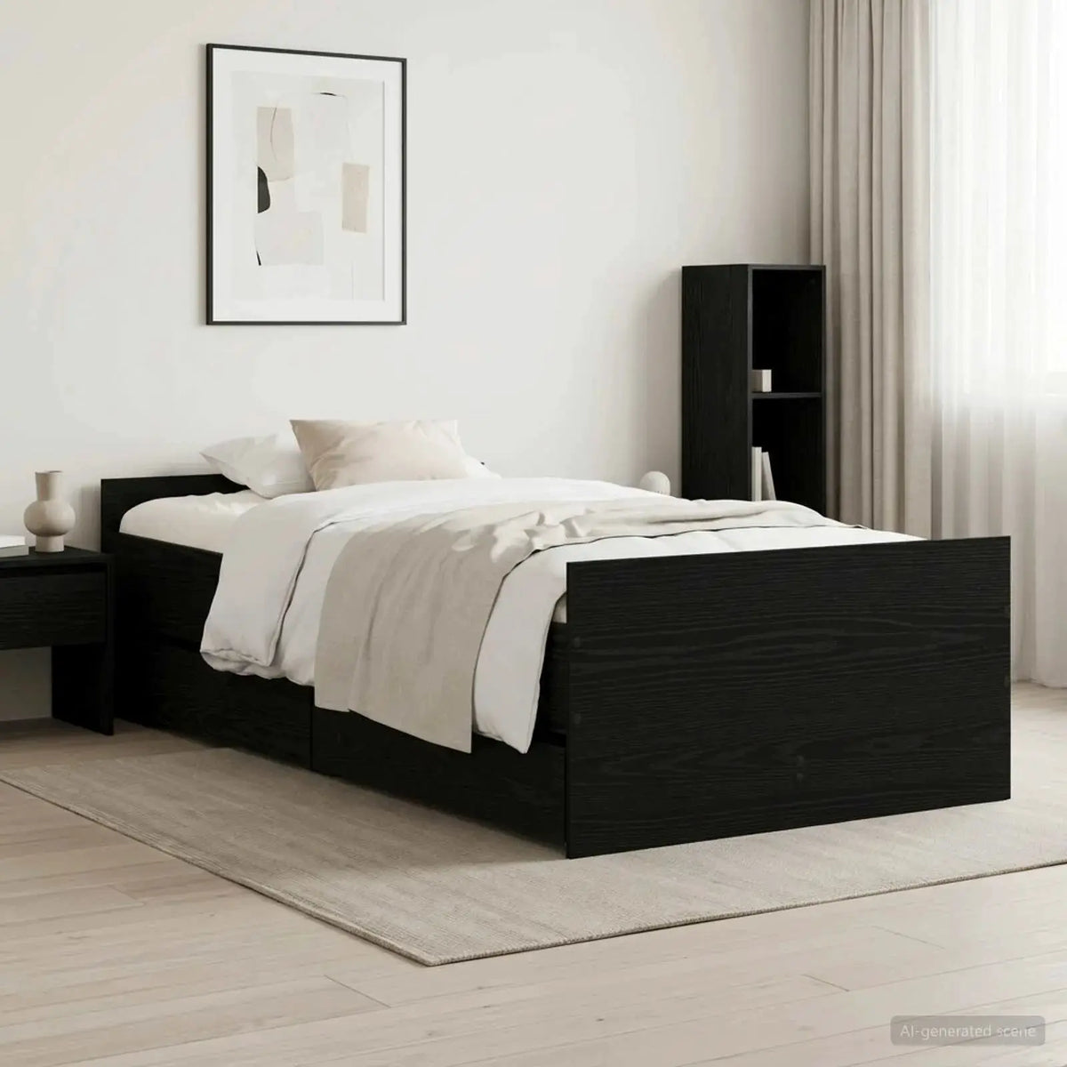 vidaXL Bed Frame | White | Engineered wood | Single | Bed Frame | Rectangular - from vidaXL