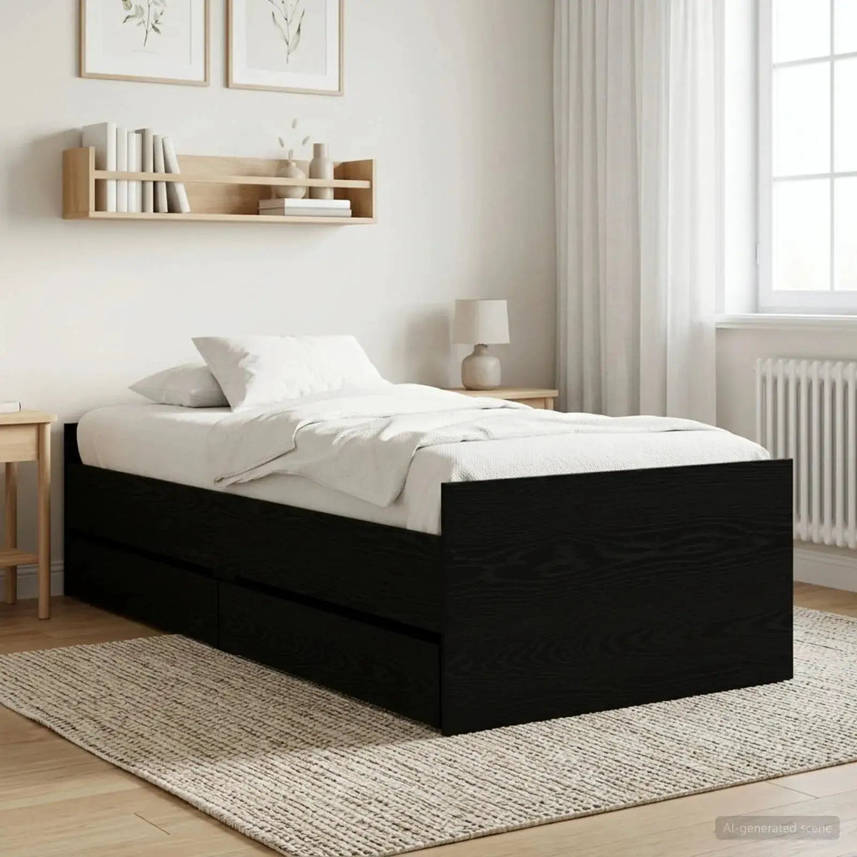 vidaXL Bed Frame | White | Engineered wood | Single | Bed Frame | Rectangular - from vidaXL