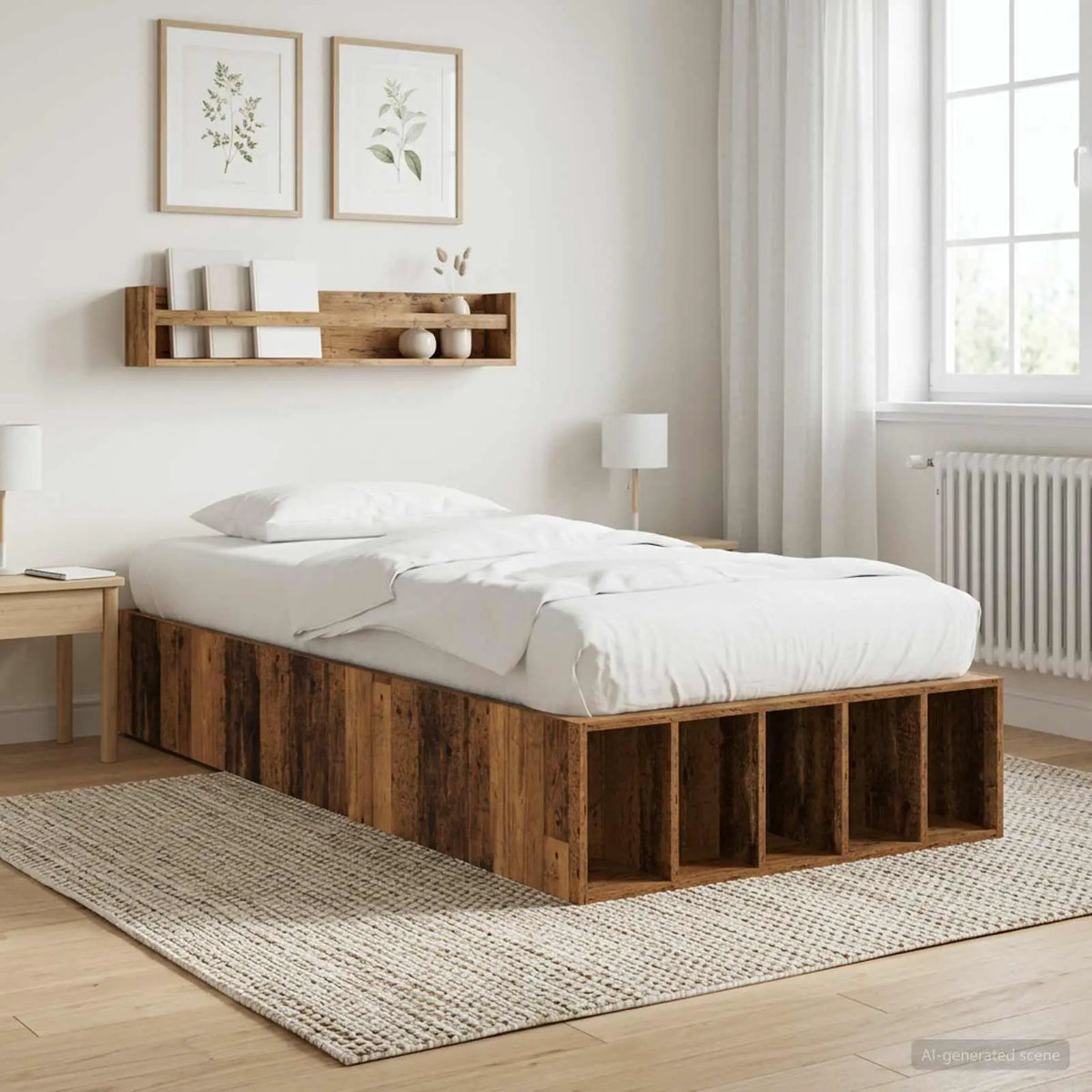 vidaXL Bed Frame without Mattress Grey Sonoma 90x190 cm Single - from vidaXL