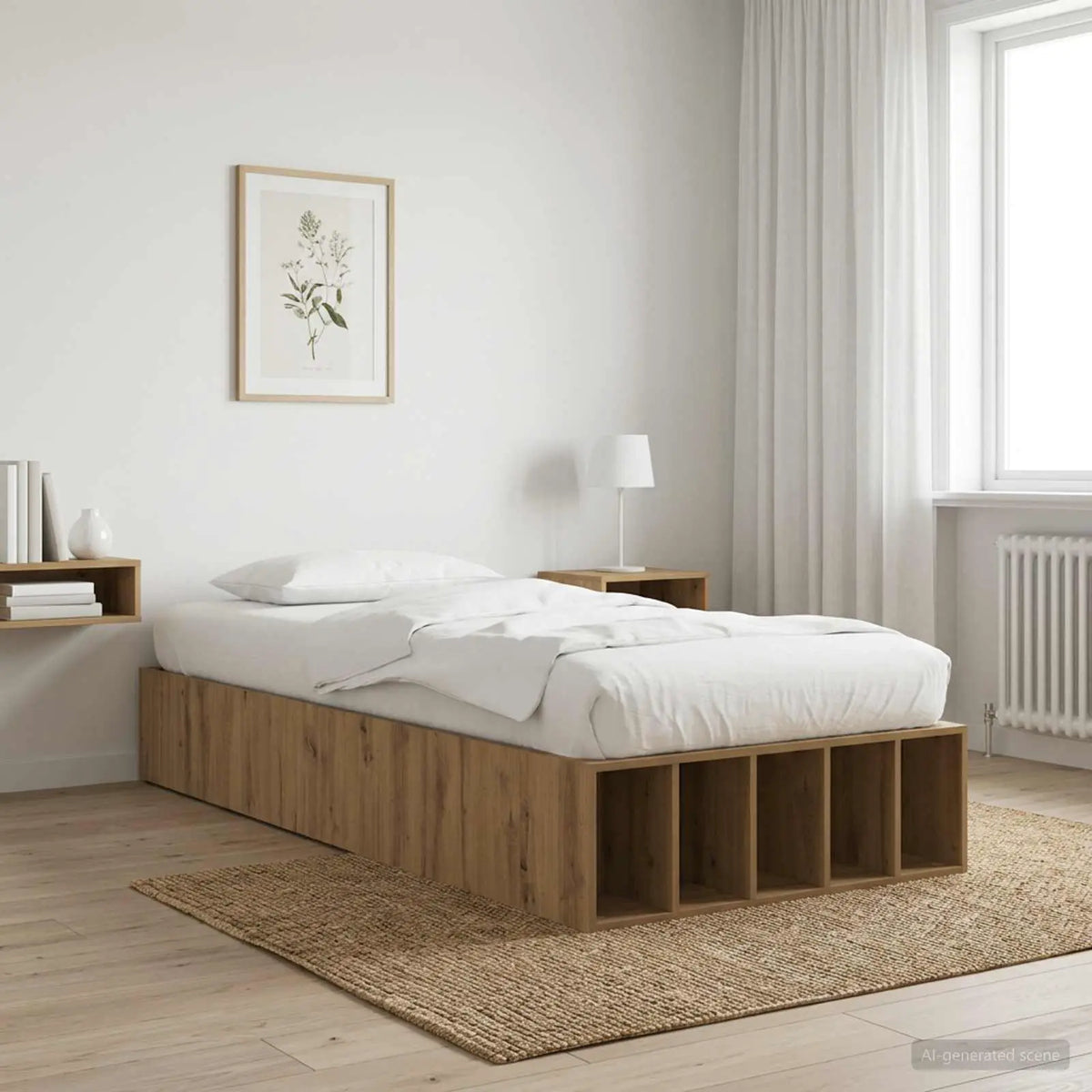 vidaXL Bed Frame without Mattress Grey Sonoma 90x190 cm Single - from vidaXL