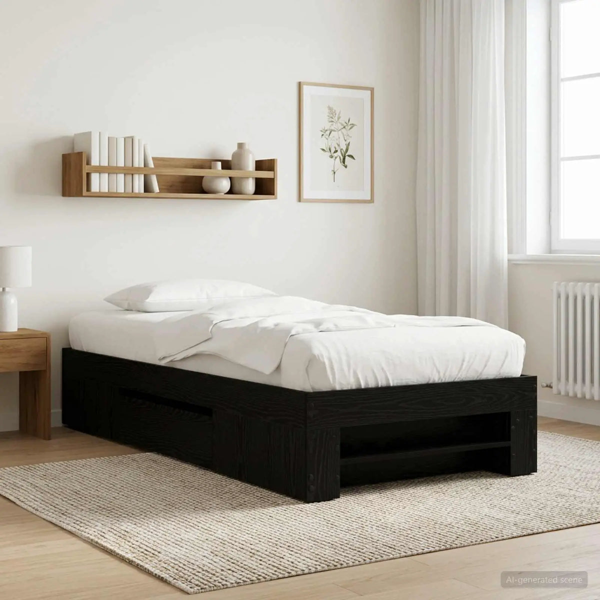vidaXL Bed Frame without Mattress White 200x200 cm Engineered Wood - from vidaXL