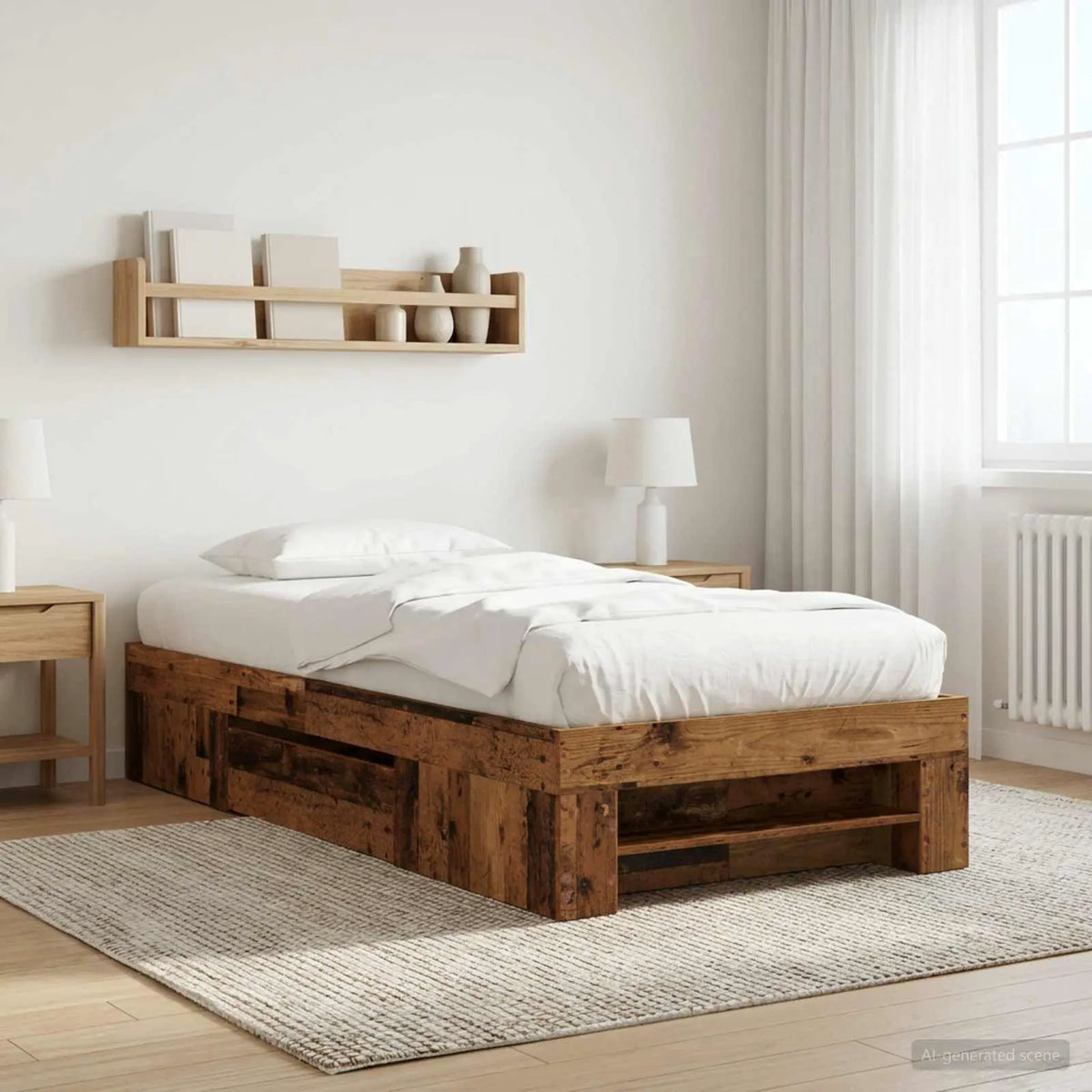 vidaXL Bed Frame without Mattress White 200x200 cm Engineered Wood - from vidaXL