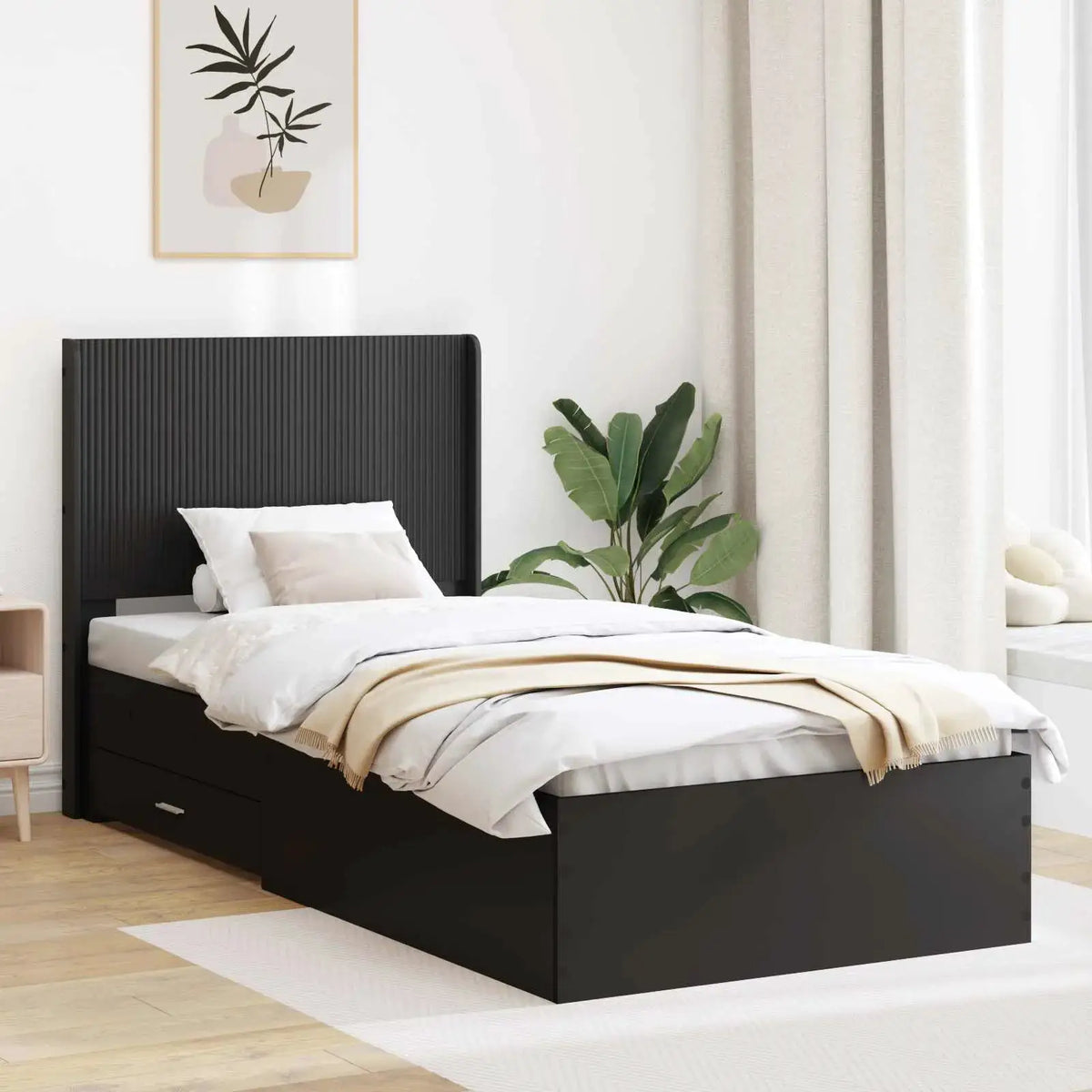 vidaXL Bed Frame with Storage and Headboard Concrete Grey - from vidaXL