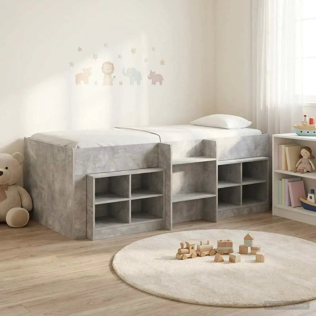 vidaXL Loft Bed Frame with Cabinet 3 pcs White Engineered Wood - from vidaXL