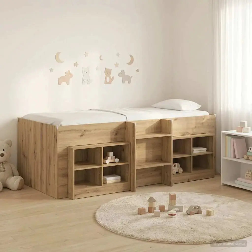vidaXL Loft Bed Frame with Cabinet 3 pcs White Engineered Wood - from vidaXL