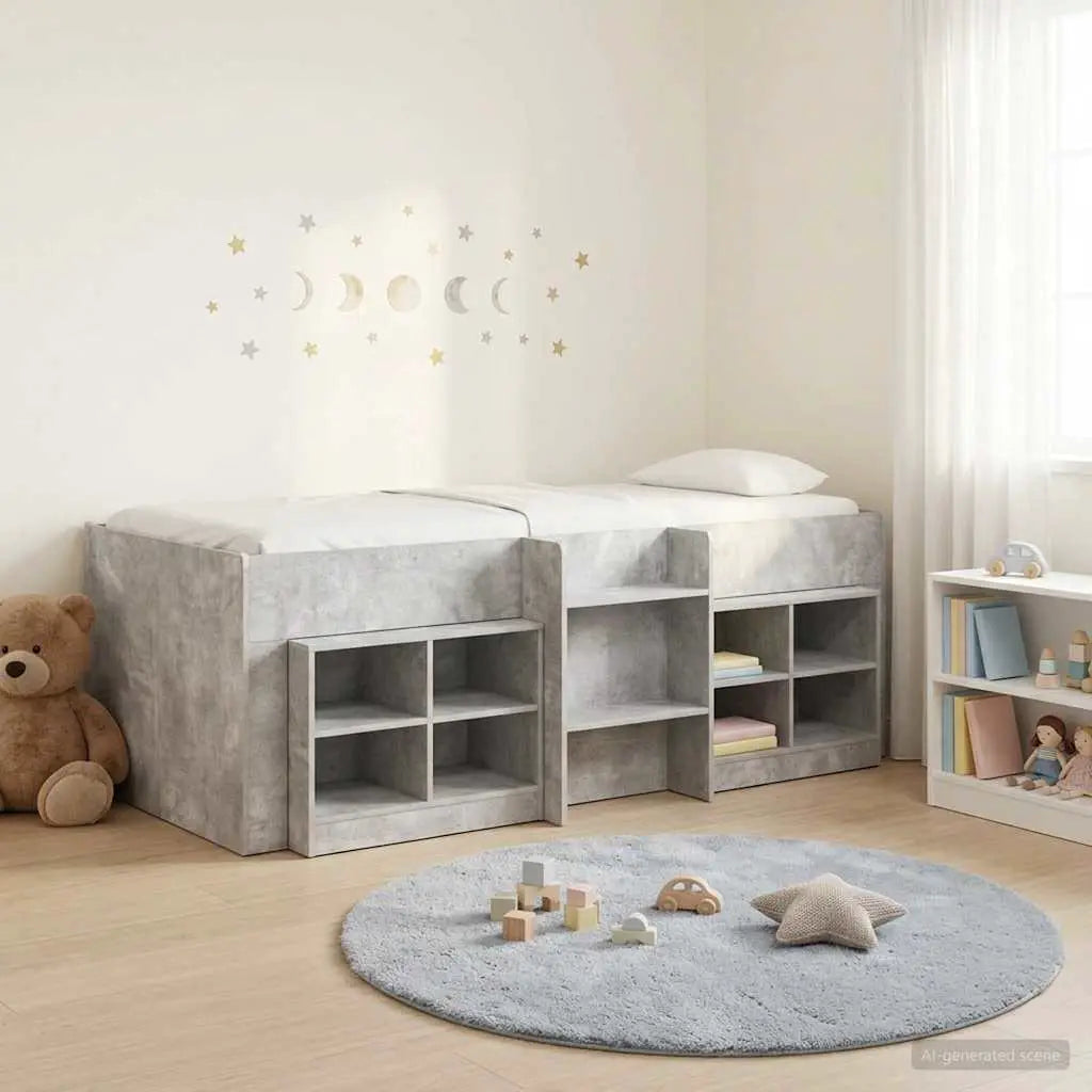 vidaXL Loft Bed Frame with Cabinet 3 pcs White Engineered Wood - from vidaXL