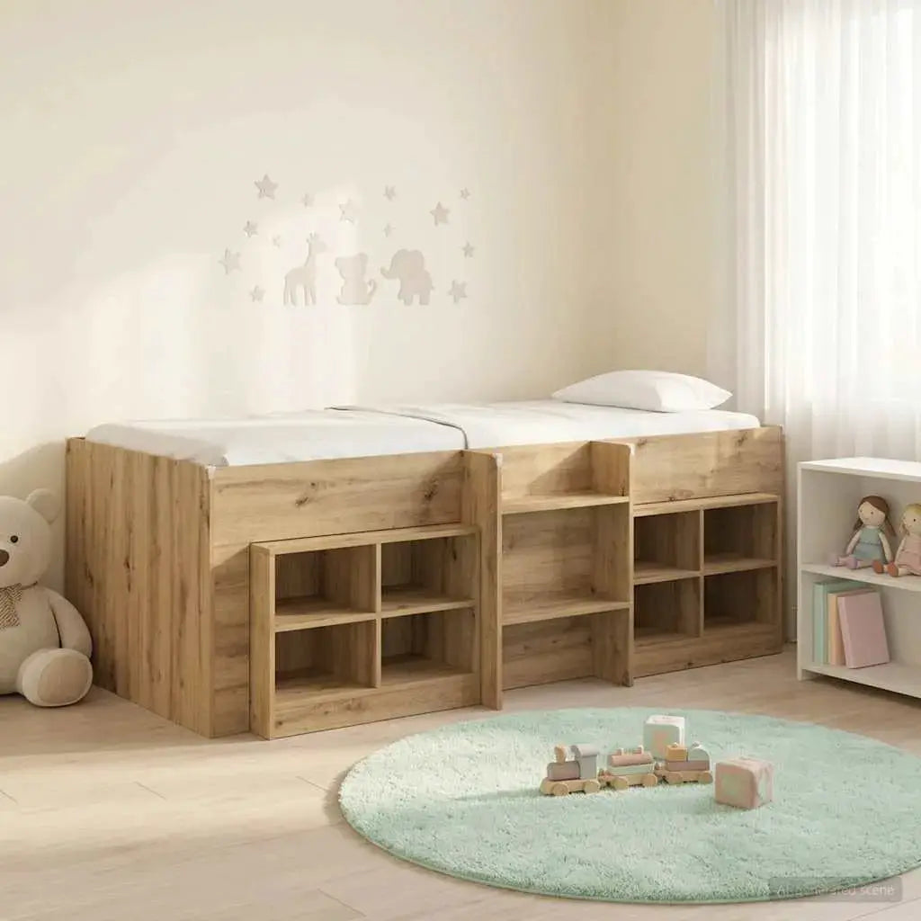 vidaXL Loft Bed Frame with Cabinet 3 pcs White Engineered Wood - from vidaXL