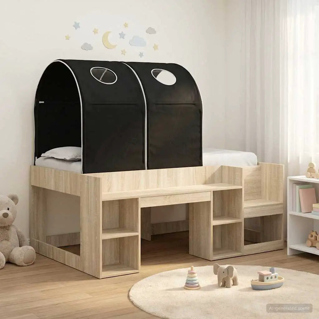 vidaXL Bed with Tunnel 4 pcs White and Light Blue Engineered Wood - from vidaXL