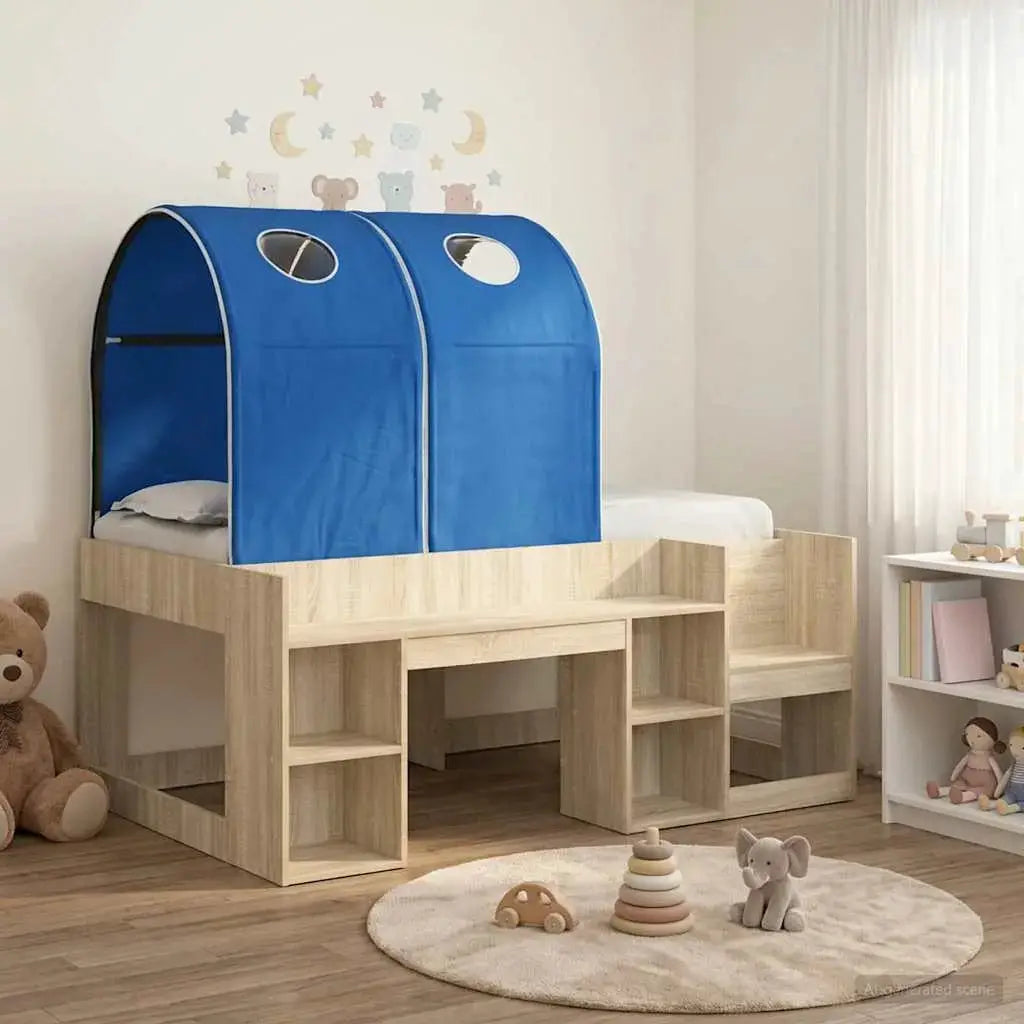 vidaXL Bed with Tunnel 4 pcs White and Light Blue Engineered Wood - from vidaXL