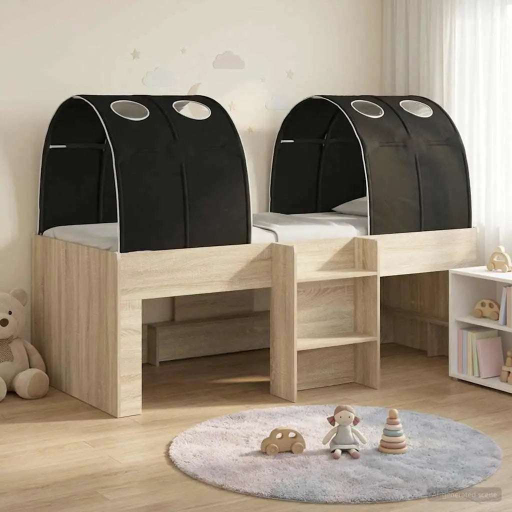 vidaXL Kids'High Bed Frame with Tunnel White and Light Blue - from vidaXL