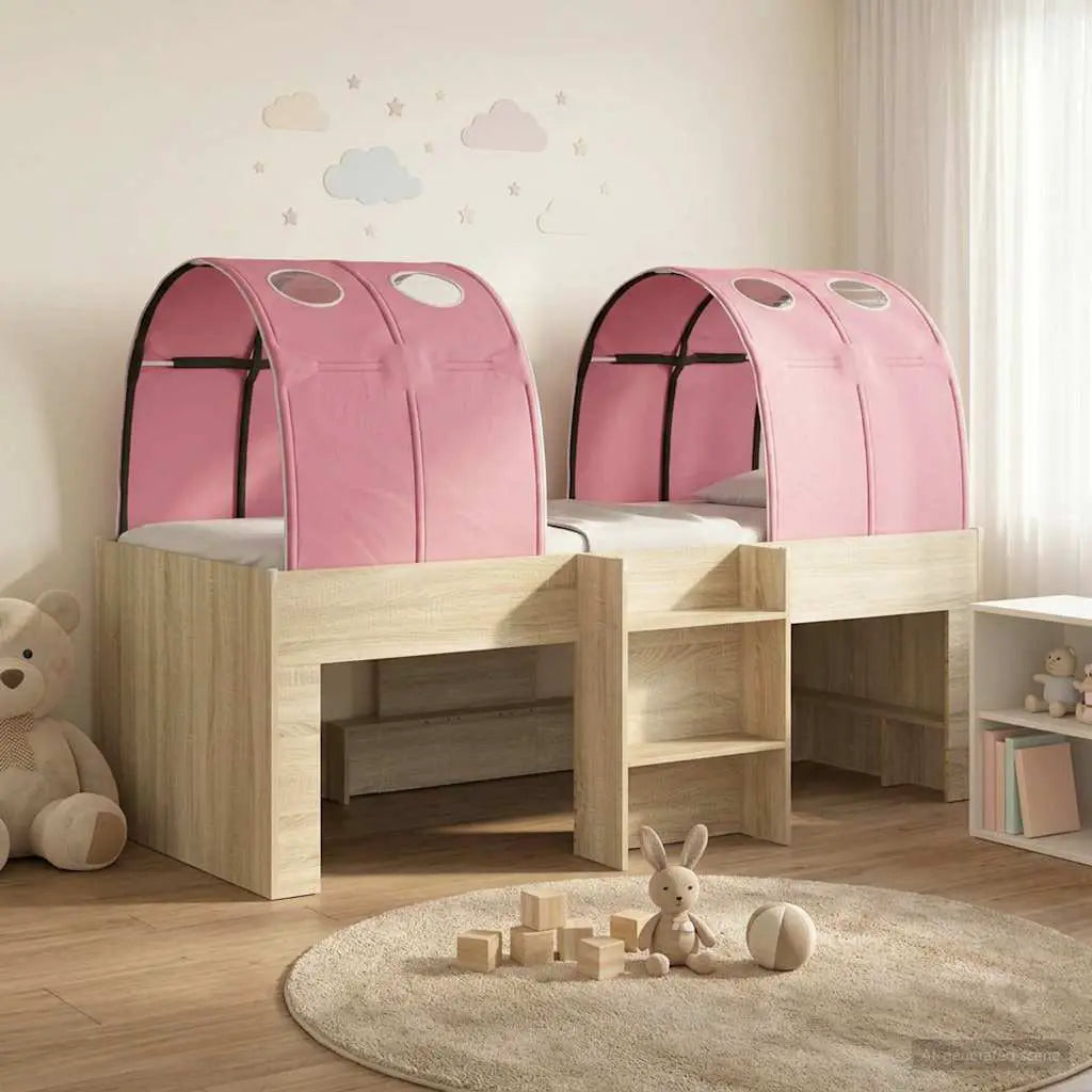 vidaXL Kids'High Bed Frame with Tunnel White and Light Blue - from vidaXL