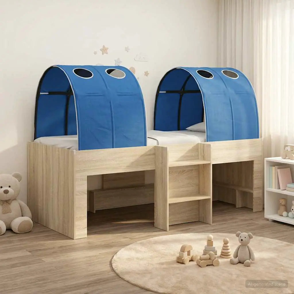 vidaXL Bed with Tunnel 4 pcs White and Light Blue Engineered Wood - from vidaXL