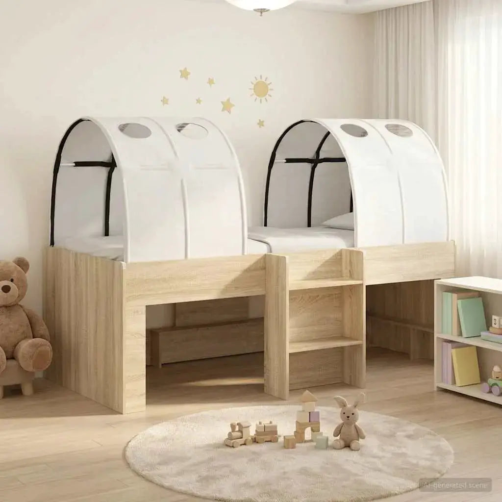 vidaXL Bed with Tunnel 4 pcs White and Light Blue Engineered Wood - from vidaXL