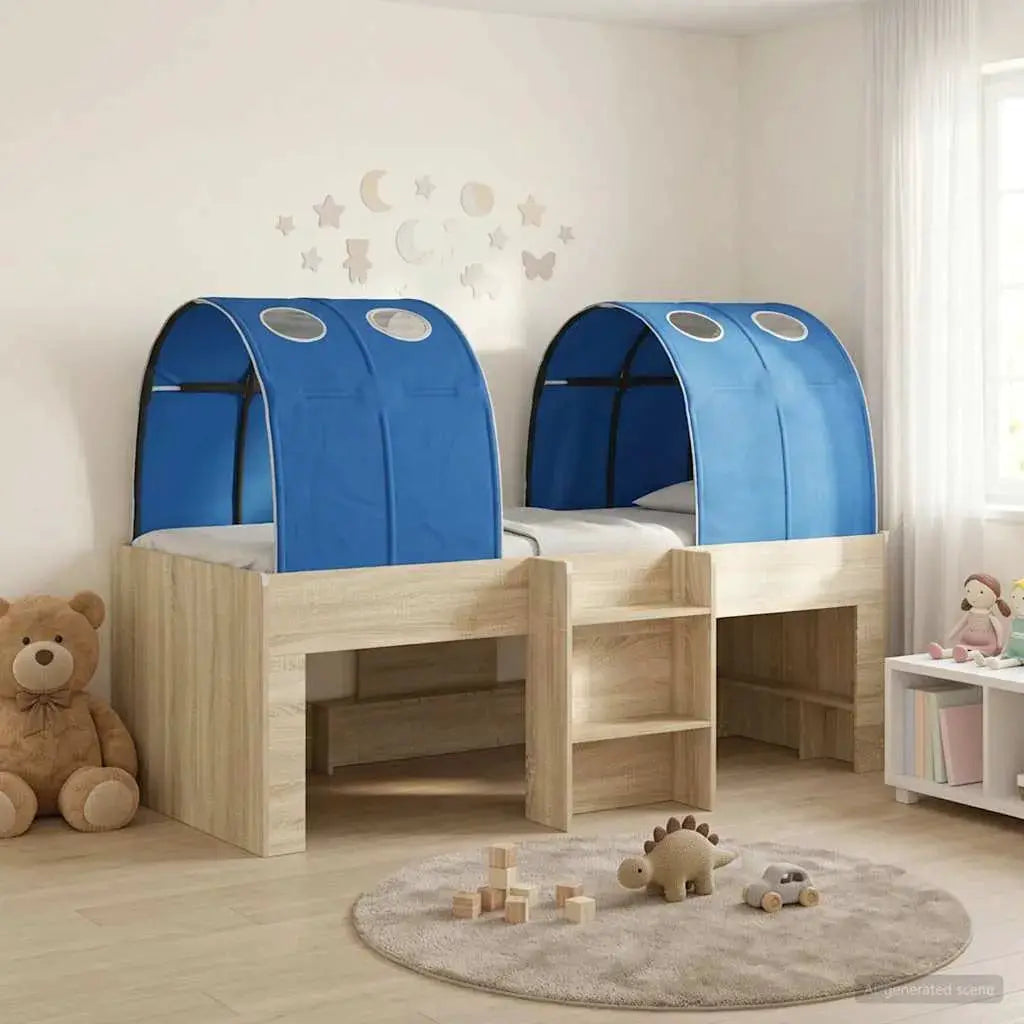 vidaXL Bed with Tunnel 4 pcs White and Light Blue Engineered Wood - from vidaXL